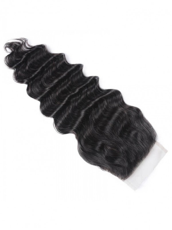 Deep Wave Wave Human Hair Lace Closure On Sale