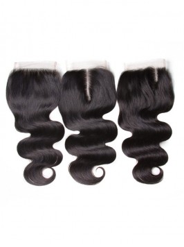 Body Wave Hair Closure Three part Middle Part and ...