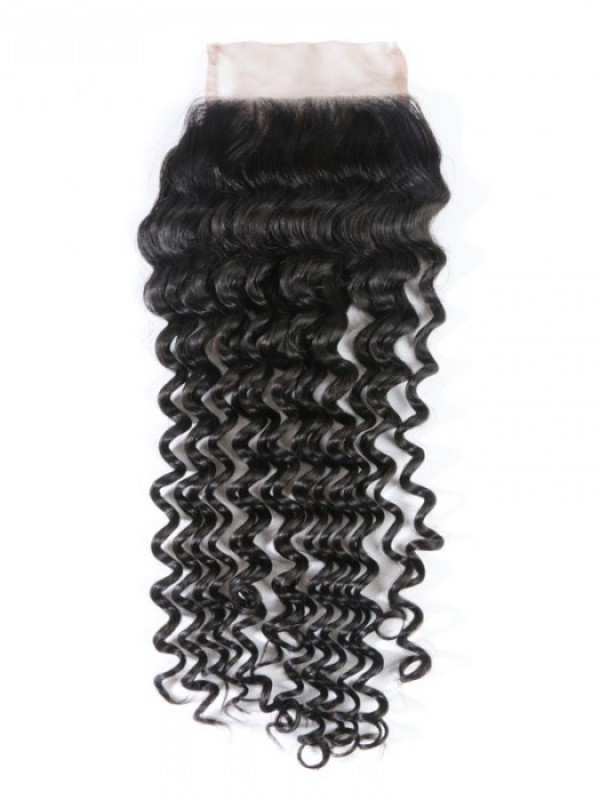 Virgin Hair Closure Free Part Deep Wave Lace Closure