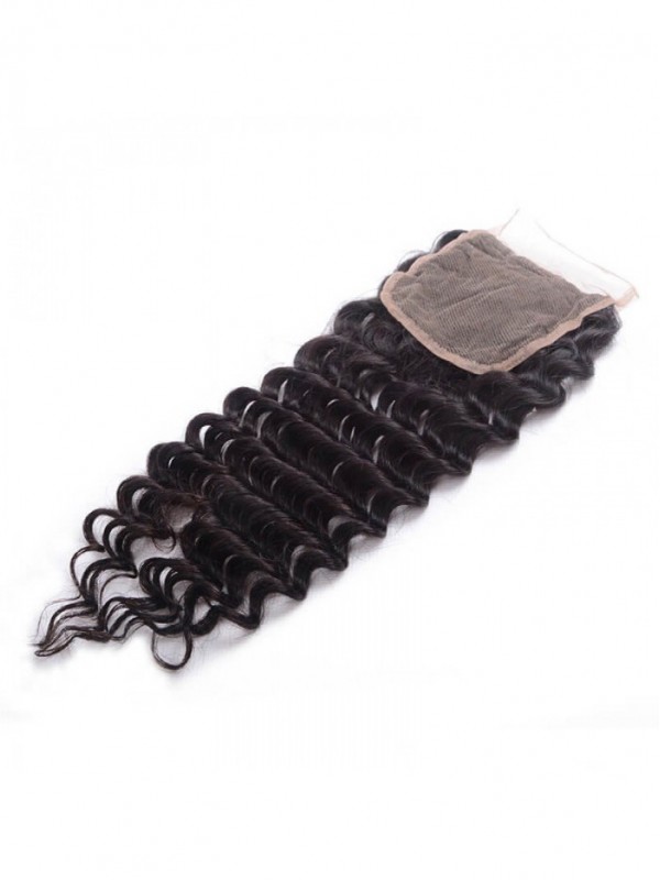 Virgin Hair Closure Free Part Deep Wave Lace Closure