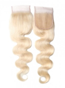 613 Blonde Human Hair Body Wave Blonde Hair 4X4 La...