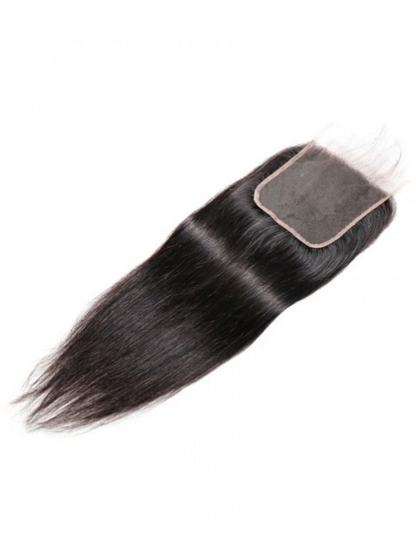 Natural Color Straight Virgin Hair 5x5 Free Part Lace Closure Pre-Plucked With Baby Hair