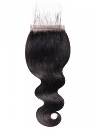 Body Wave Hair 5x5 Closure Free Part With Baby Hair Medium Brown Swiss Lace