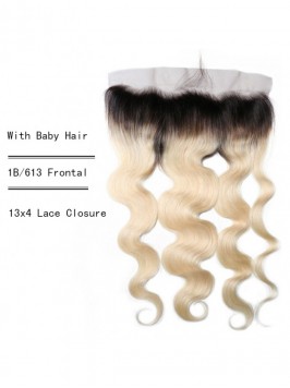 1B/613 Body Wave Lace Frontal Closure With Baby Ha...