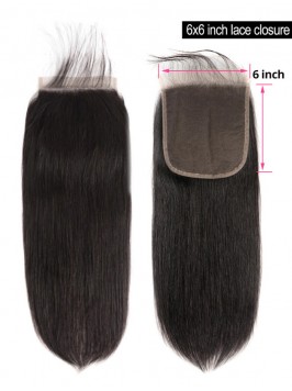 Straight Wavy Hair 6x6 Closure Human Hair Straight...