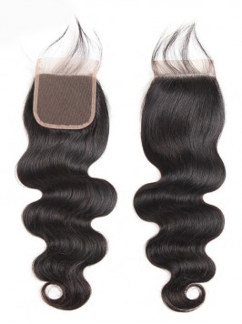 Brazilian Body Wave Virgin Human Hair 4x4 Lace Clo...