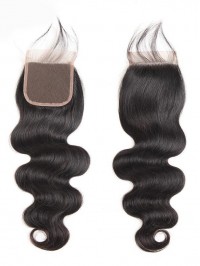 Body Wave Human Hair 4*4 lace Closure Peruvian 1pc