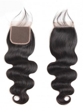 Body Wave Human Hair 4*4 lace Closure Peruvian 1pc