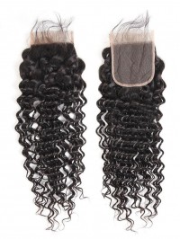 Deep Wave Brazilian Virgin Hair 4x4 Lace Closure