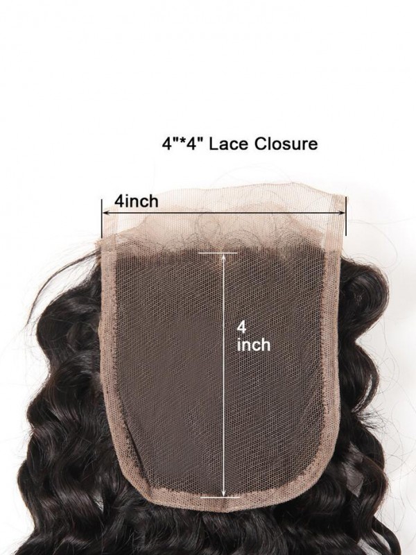 Deep Wave Brazilian Virgin Hair 4x4 Lace Closure