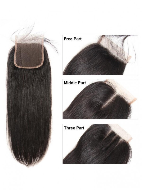 Brazilian Straight Human Hair 4x4 Lace Closure 1pc