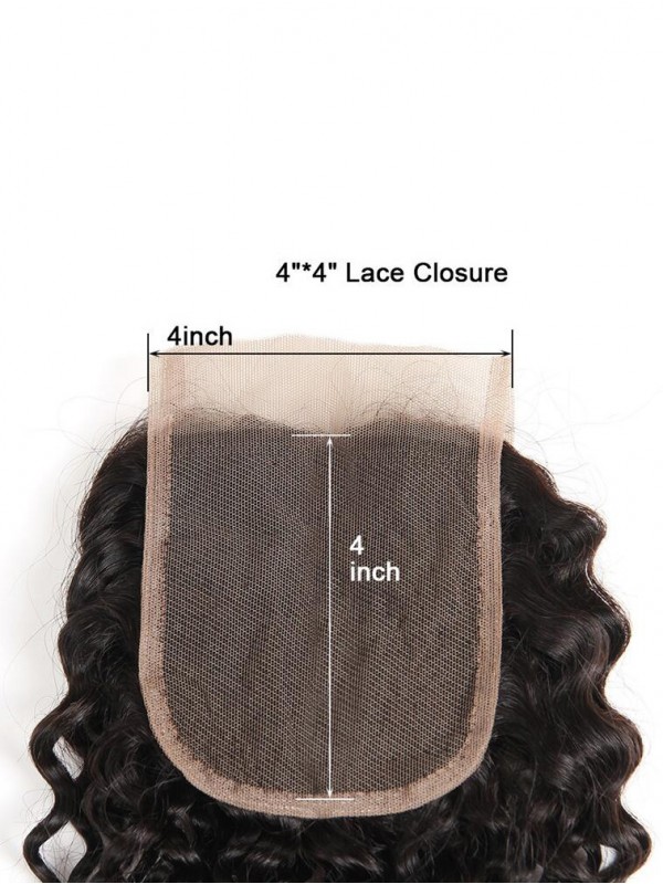 Indian Virgin Hair Kinky Curly 4x4 Lace Closure