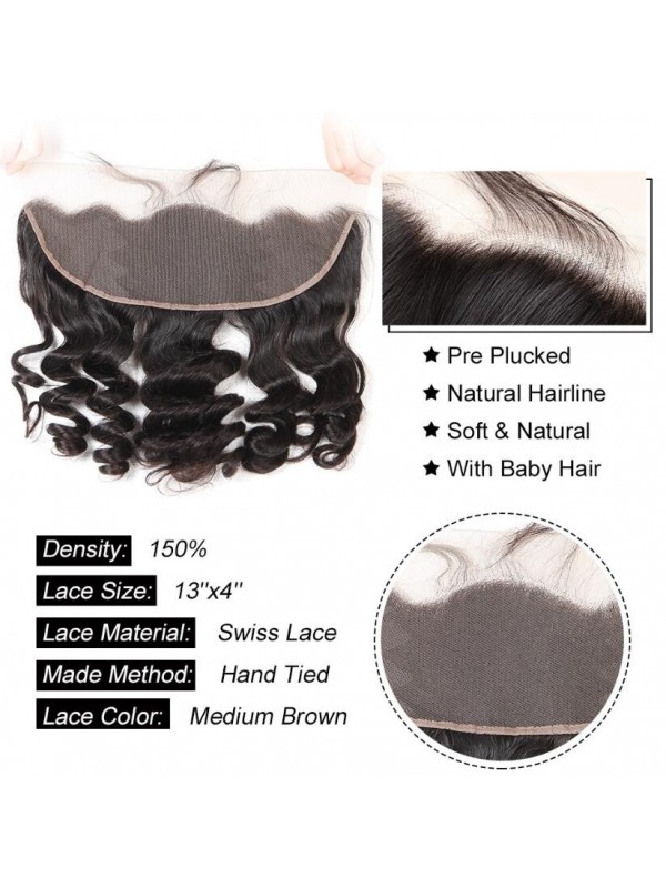 Loose Wave 13*4 Lace Frontal Peruvian Human Hair