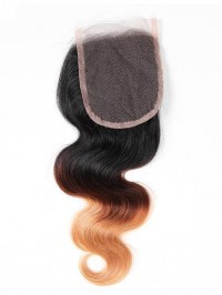 Brazilian Virgin Hair 1B/4/27 Body lace closure Human Ombre Hair