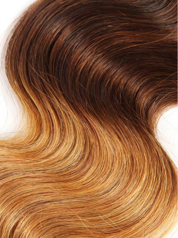 Brazilian Virgin Hair 1B/4/27 Body lace closure Human Ombre Hair