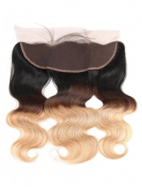 Brazilian Body Wave 13x4 Pre Plucked Lace Frontal with Baby Hair Ombre 1b/4/27