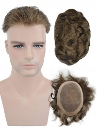 Thin Skin Toupee for Men Real Human Hairpiece