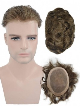 Thin Skin Toupee for Men Real Human Hairpiece