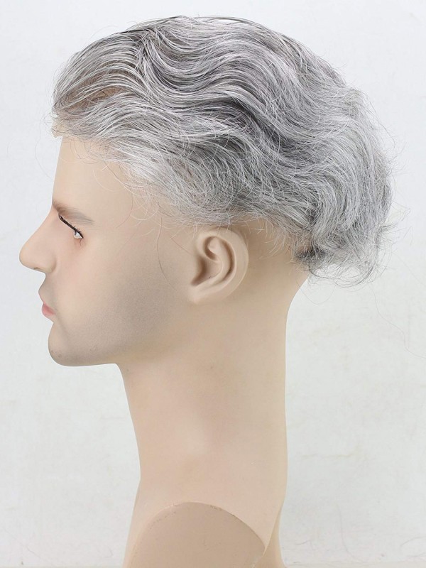 Men's Toupee 10×8 inch Human Thin Skin Hairpiece