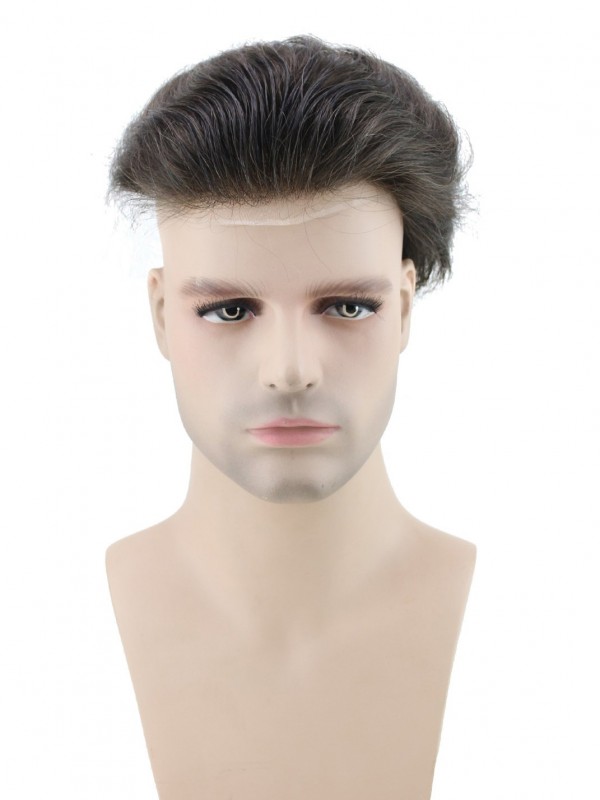 Human Hair Men Toupee Wig Super Thin Skin Base Size 8"x10"