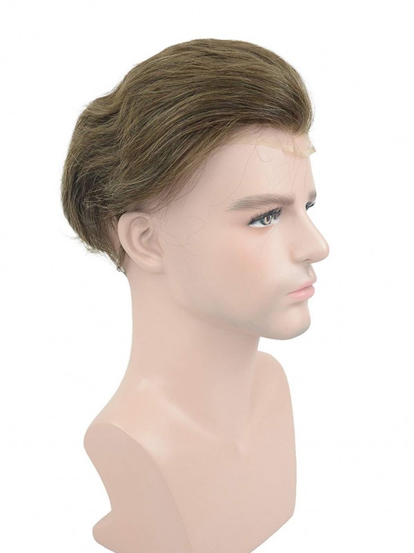 Human hair Toupee For Men with 8x10 inch