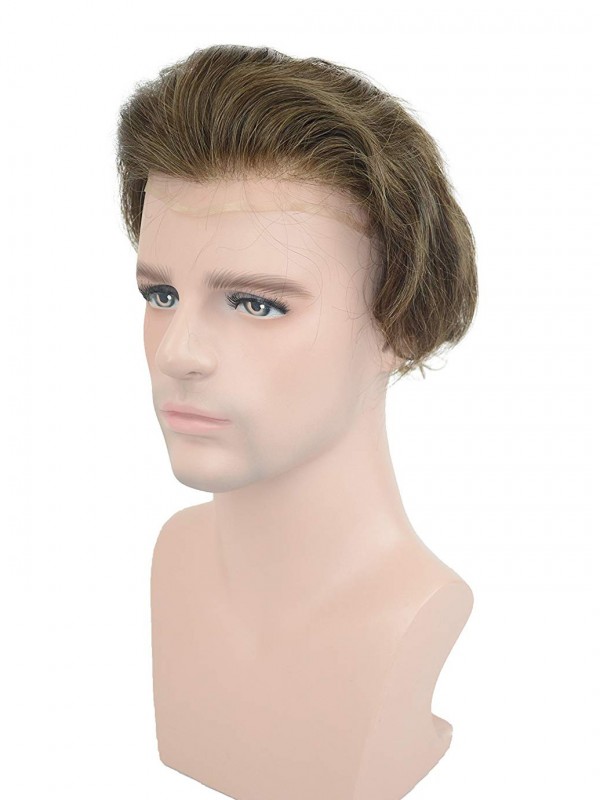 Human hair Toupee For Men with 8x10 inch