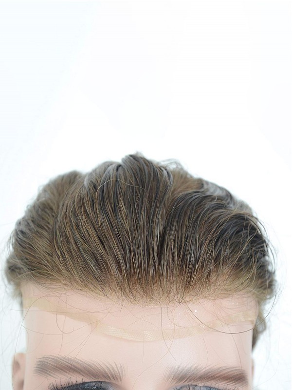 Human hair Toupee For Men with 8x10 inch