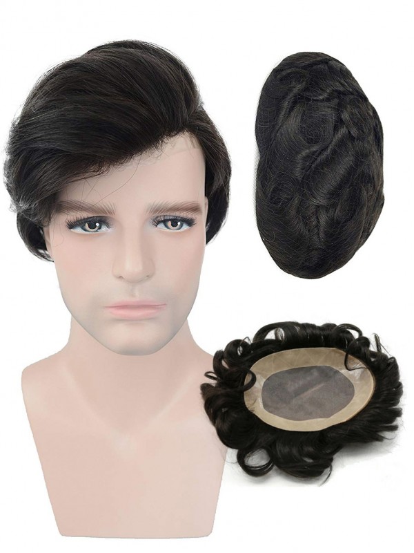 Thin Skin Toupee For Men Human Hair With 8X10 inch