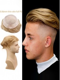Men’s Toupee Thin Skin Hair Pieces 10"x8"