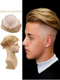 Men’s Toupee Thin Skin Hair Pieces 10"x8"