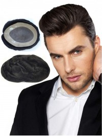 Wave Men's Human Hair Pieces with 8×10 inch