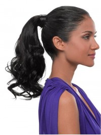 Water Wave Easy Attach Remy Human Hair Ponytail For Ladies