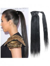 One Piece Straight Remy Human Hair Ponytail For Ladies