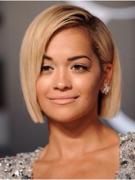 Bob Style Short Straight Capless Synthetic Wig Wit...