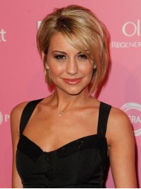 Layered Short Blonde Straight Synthetic Capless Wig With Side Bangs 8 Inches
