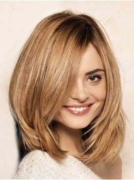 Layered Blonde Short Straight Capless Human Hair W...