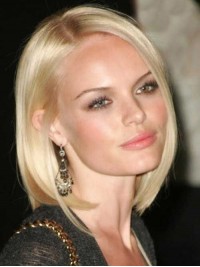 Blonde Bob Style Lace Front Human Hair Wigs With Side Bangs 10 Inches