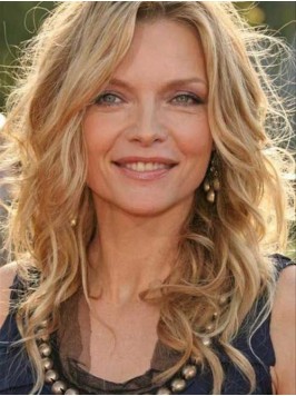 Layered Long Blonde Wavy Capless Human Hair Wig Wi...