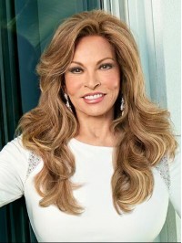 Long Wavy Brown Monofilament Human Hair Wig 20 Inches