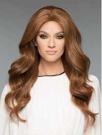 Central Parting Long Wavy Full Lace Human Hair Wigs 24 Inches