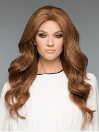 Central Parting Long Wavy Full Lace Human Hair Wigs 24 Inches