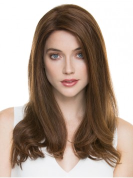 Long Straight Brown Lace Front Human Hair Wigs Wit...