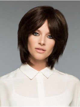 Layered Brown Short Straight Capless Remy Human Ha...