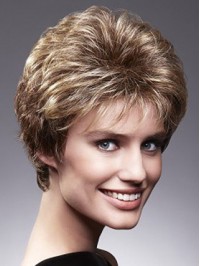 Short Straight Lace Front Brown Human Hair Wigs 8 Inches