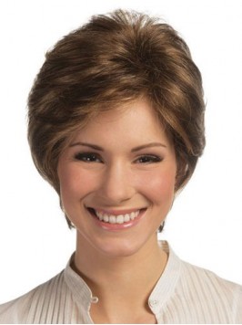 Short Lace Front Brown Straight Remy Human Wigs 8 ...