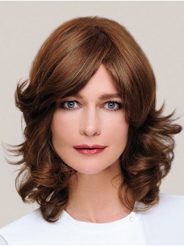 Full Lace Medium Wavy Human Hair Wigs