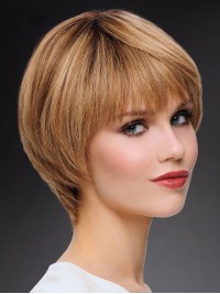 Full Lace Blonde Short Straight Bob Human Hair Wigs