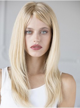 Blonde Straight Long Full Lace Human Hair Wigs