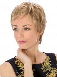 Blonde Straight Short Full Lace Synthetic Wigs
