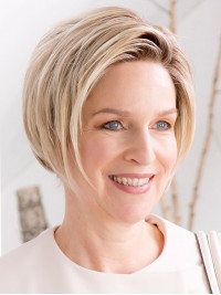 Short Straight Blonde Bob Synthetic Capless Wigs